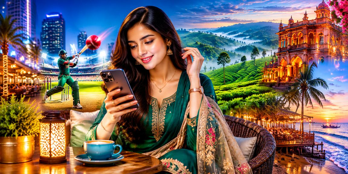 ঢাকায় চা বাগানের পাশে মোবাইলে ক্রিকেট বেটিং উপভোগ করছেন একজন ব্যবহারকারী
